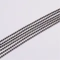 Detail view of parallel dark gunmetal beaded chains for DIY jewelry necklaces - Gun Black