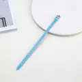 Light blue 8mm PU snake pattern wristband with silver buckle for DIY jewelry - Square Buckle / Light Blue