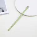 8mm light green snake-pattern PU leather adjustable wristband with silver buckle - Square Buckle / Light Green