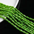 Grass green faceted cylindrical crystal glass beads for DIY jewelry making - Medium / Solid Green