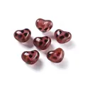 Perline in acrilico a forma di cuore viola traslucido con stampa leopardata DIY - Stile con Stampa Leopardata a Cuore / 2 Pezzi/Set / Rosa