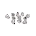 Silver bullet-shaped metal earring backs with silicone core stoppers set on white - 10000 Pcs/Pack / White K/Silver