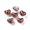 Perline a cuore in ambra traslucida con motivo leopardato per gioielli fai da te - Stile con Stampa Leopardata a Cuore / 2 Pezzi/Set / Bianco