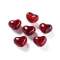 Perline di acrilico a forma di cuore rosso scuro con stampa leopardata per DIY - Stile con Stampa Leopardata a Cuore / 2 Pezzi/Set / Rosso