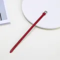 Deep red snake pattern PU leather strap with silver buckle for DIY jewelry projects - Square Buckle / Red