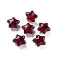 Perle in acrilico a forma di stella con motivo leopardo rosso per gioielli fai-da-te - Stile con Stampa Leopardata Pentagramma / 2 Pezzi/Set / Rosso