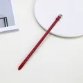 Red 8mm adjustable PU leather wristband with snakeskin texture and silver buckle - Round Buckle / Red