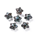 Perline in acrilico a forma di stella con stampa leopardata blu-grigio per gioielli - Stile con Stampa Leopardata Pentagramma / 2 Pezzi/Set / Blu