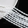 Strand of faceted white rhombic crystal glass beads for DIY jewelry making and crafts - Medium / Jelly White