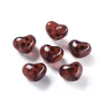 Set di 6 perle a cuore in acrilico con stampa leopardata per creazione gioielli fai-da-te - Stile con Stampa Leopardata a Cuore / 2 Pezzi/Set / Marrone