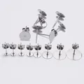 DIY stainless steel stud earring posts with butterfly backs in various sizes and flat pads - 8X12mm / Original Stainless Steel