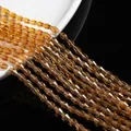 Faceted amber crystal glass beads in long strands for DIY jewelry making and necklaces - Small / Transparent Light Brown