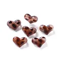 Perline di vetro a cuore con stampa leopardata per creazione gioielli fai-da-te - Stile con Stampa Leopardata Cuore Piatto / 2 Pezzi/Set / Bianco