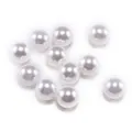 Zehn Stück runde, polierte weiße ABS Perlen-Imitate als lose Perlen für DIY-Schmuck - Weiß (3mm/400stk)