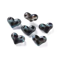 Perle a cuore in acrilico con stampa leopardata blu per gioielli fai da te e accessori - Stile con Stampa Leopardata Cuore Piatto / 2 Pezzi/Set / Blu