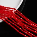 Polished bright red faceted bicone crystal glass beads for DIY jewelry making - Small / Solid Orange Red