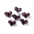 Perline in acrilico a forma di cuore con motivo leopardato per creazione gioielli fai-da-te - Stile con Stampa Leopardata Cuore Piatto / 2 Pezzi/Set / Viola