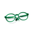 Fashionable doll accessory featuring a transparent emerald green round frame eyeglasses - 1 Piece / Green Frame With Clear Lens (Small)
