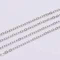 Detailed view of silver polished O-link chain sections for DIY jewelry crafting - 1.5mm (5m/Pack) / Rhodium