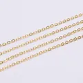Macro view of parallel golden cable chain links for DIY jewelry and necklaces - 1.5mm (5m/Pack) / Gold