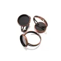 Adjustable vintage bronze ring blanks with circular trays for DIY jewelry making - 8mm (10pcs/pack) / Antique Red Copper