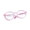 Pink translucent round frame glasses for plush dolls with clear lenses for styling - 1 Piece / Pink Frame With Clear Lens (Small)