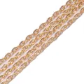 Golden 2x3mm flat cross chain for DIY necklaces with bright polished metal finish - KC Gold