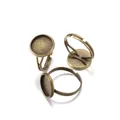 Antique bronze adjustable DIY ring base with round concave tray for jewelry making - 8mm (10pcs/pack) / Antique Bronze