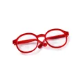 Fashionable red round frame glasses accessory for plush dolls with transparent lenses - 1 Piece / Red Frame With Clear Lens (Small)
