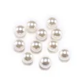 Set di dieci perle tonde ABS color bianco crema per gioielli fai da te e accessori moda - Bianco Crema (6mm/100pz)