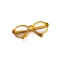 Fashionable retro round frame doll glasses in amber translucent finish with clear lenses - 1 Piece / Amber Frame With Clear Lens (Small)