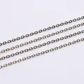Flat metal O-chain in antique bronze finish for DIY necklace and jewelry making - 1.5mm (5m/Pack) / Antique Bronze