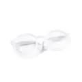 Fashionable doll glasses featuring a minimalist white round frame and clear lenses - 1 Piece / Solid White Frame With Clear Lens (Small)