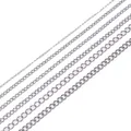 Polished stainless steel flat curb chains in 7 sizes for DIY jewelry making and crafts - 0.3*1.2mm (5m/Pack) / Steel