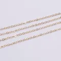 Flat golden O-shaped cross chain links for DIY jewelry making accessories - KC Gold