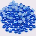 Cobalt blue flatback half round pearls for DIY nail art and clothing accessories - 2mm / Sapphire Blue