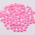Bulk pink flatback half-round ABS pearls for DIY craft, jewelry, and nail art decoration - 2mm / Pink