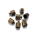 Antique bronze metal tassel end caps with loop for DIY jewelry making accessories - 3*8mm (50 Pieces/Pack) / Antique Bronze