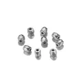 Detailed view of faceted silver CCB beads with central holes for DIY jewelry making - 3MM (500 Pieces/Pack) / Rhodium