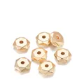 Close-up of 7mm golden CCB hexagon spacer beads with multi-faceted metallic finish - 7mm (Hole 1.2mm, 200 Pcs/Pack) / KC Gold