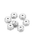 Macro shot of silver faceted CCB spacer beads with metallic luster for jewelry making - 7mm (Hole 1.2mm, 200 Pcs/Pack) / Rhodium