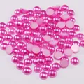 Detailed macro view of rose pink half round ABS imitation pearls for DIY crafts and nail art - Rose Red