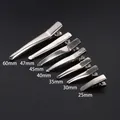 Polished silver metal duckbill hair clips set in seven sizes from 25mm to 60mm length - 2.5cm (20 Pieces/Pack)