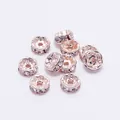 Distanziatori in oro rosa con strass trasparenti per la creazione di gioielli DIY - Oro rosa