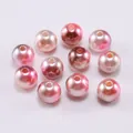 Gradient pink and rose gold round ABS pearl beads for DIY jewelry making and crafts - 3mm (400 Pieces/Pack) / Pink and Coffee