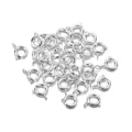 Polished silver spring ring clasps for DIY jewelry making and chain connections - 6mm (30 Pieces/Pack) / Silver