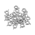 Bulk silver metal spring ring clasps for DIY jewelry necklace and bracelet making - Rhodium