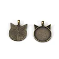 Dettaglio di basi per ciondoli 25mm bronzo a orecchie di gatto per gioielli fai-da-te - Base Orecchie Gatto / 25mm (5 Pezzi) / Bronzo Antico