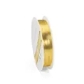 Detailed macro view of 0.3mm gold color-preserving copper wire on a white plastic spool - Diameter 0.4mm (Length 9m) / Gold
