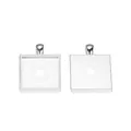 Base per ciondoli quadrati da 25mm in argento lucido per gioielli fai da te - Stile Quadrato Raggiera / Argento